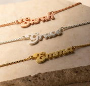 Personalized Vintage Bubble Name Necklace