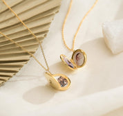 Engraved Gold Locket Necklace for Memories