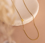 Personalized Gold Sideways Initial Necklace