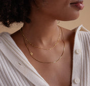 Personalized Gold Sideways Initial Necklace