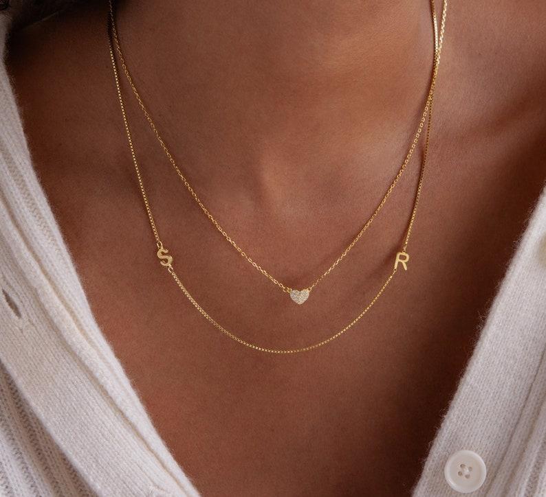 Dainty Custom Initial Necklace in Box Chain