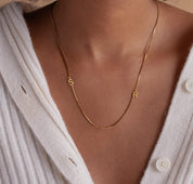 Dainty Custom Initial Necklace in Box Chain