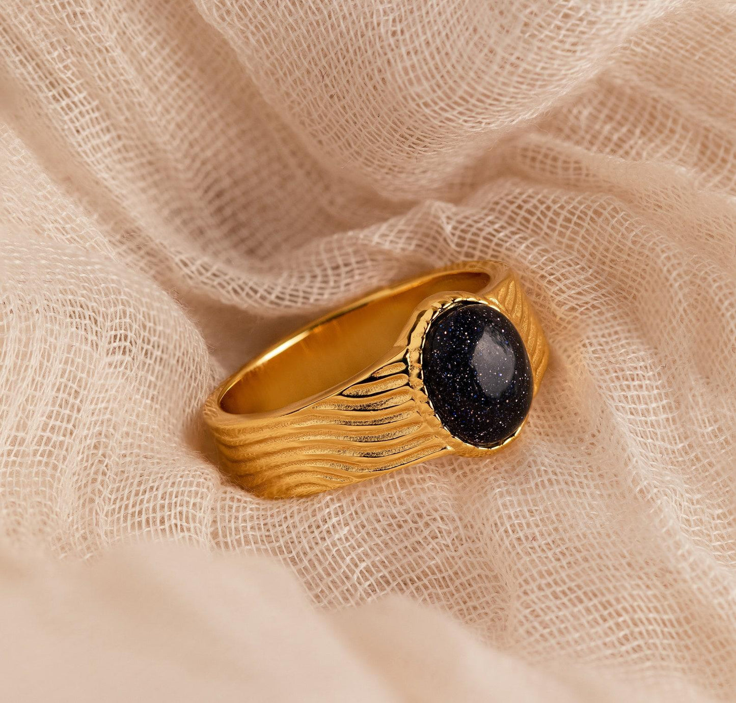 Personalized Vintage Black Signet Ring