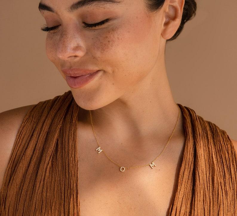 Dainty Diamond Mom Necklace in Gold and Silver