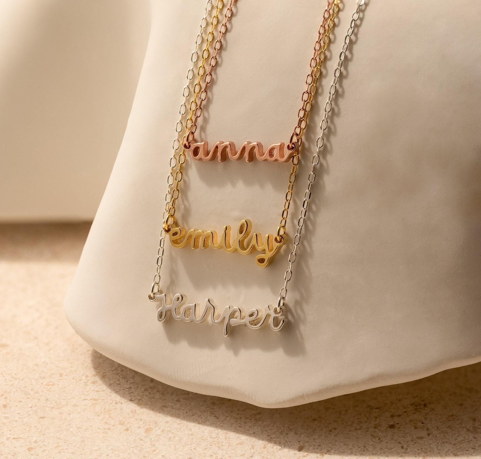 Delicate Personalized Name Necklace for Moms