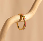 Dainty Opal Inlay Stackable Rings