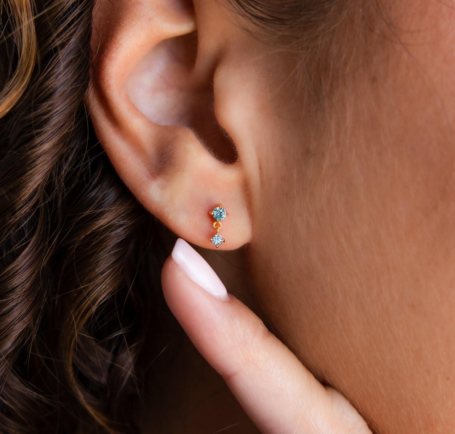 Dainty Birthstone Drop Earrings for Weddings