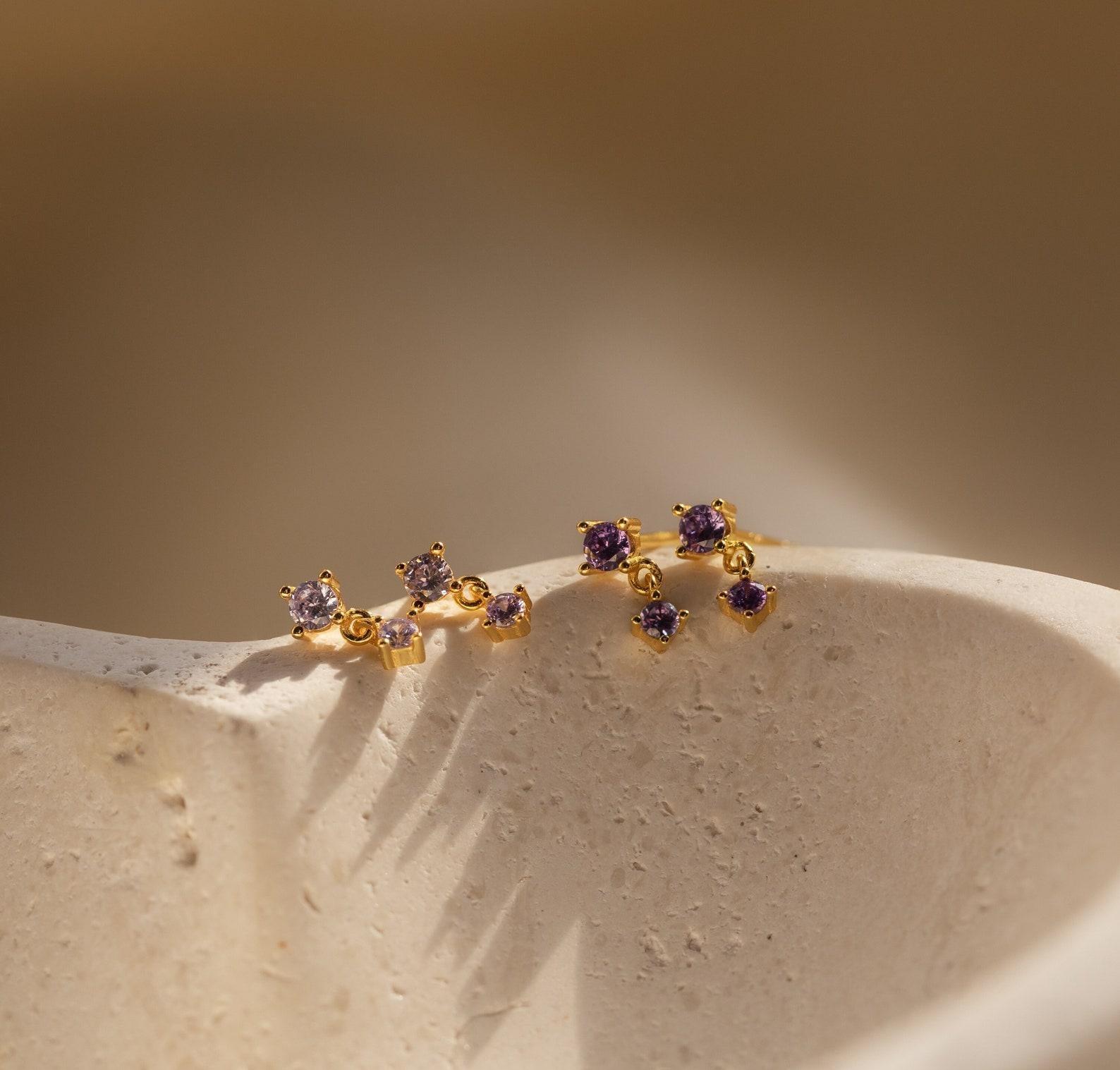 Dainty Birthstone Drop Earrings for Weddings