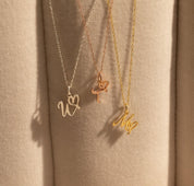 Dainty Heart Initial Necklace in Gold and Silver