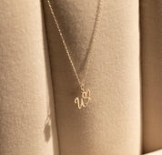 Dainty Heart Initial Necklace in Gold and Silver