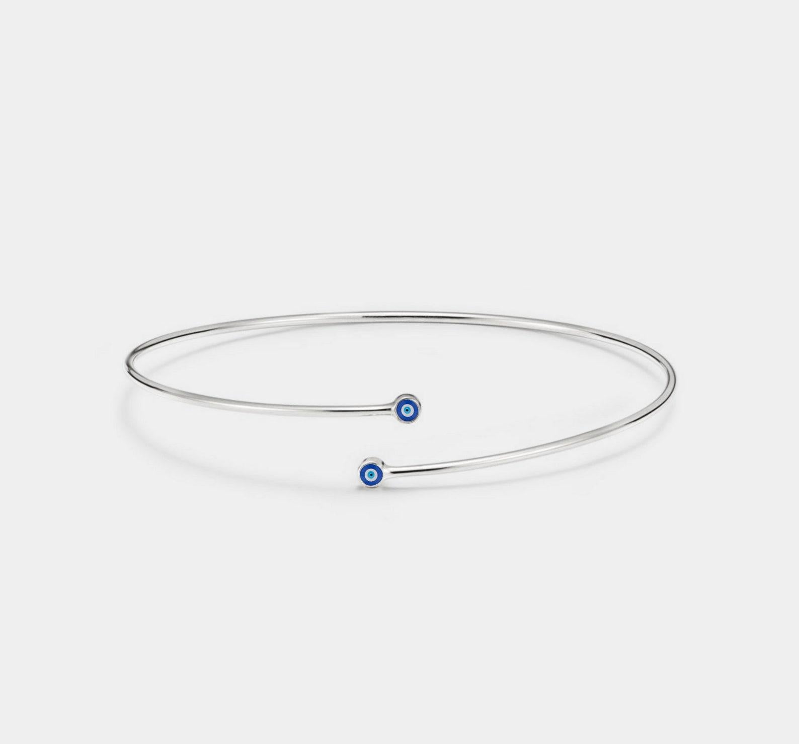 Turkish Blue Eye Bypass Bangle Bracelet