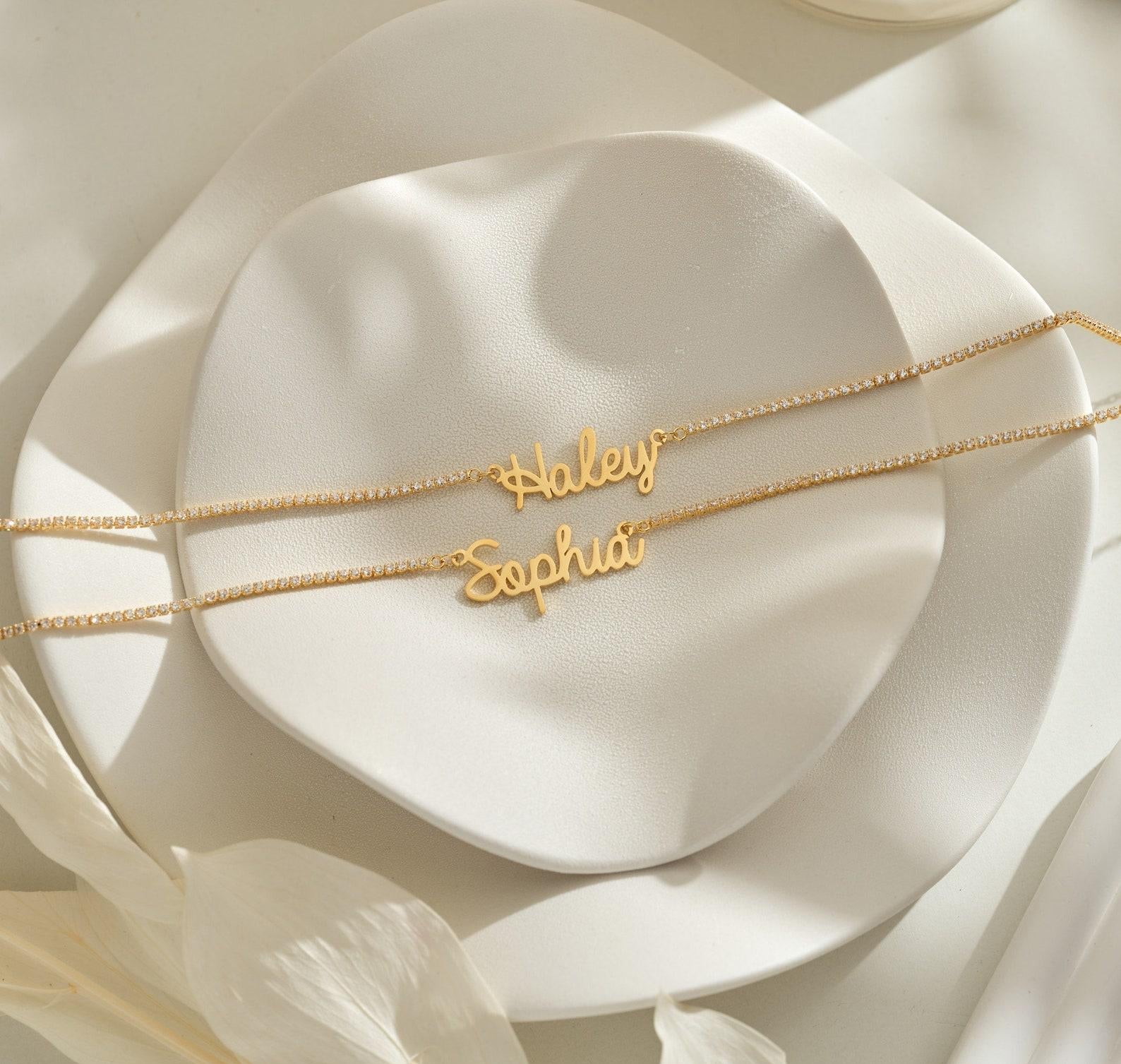 Personalized Diamond Name Necklace Gift