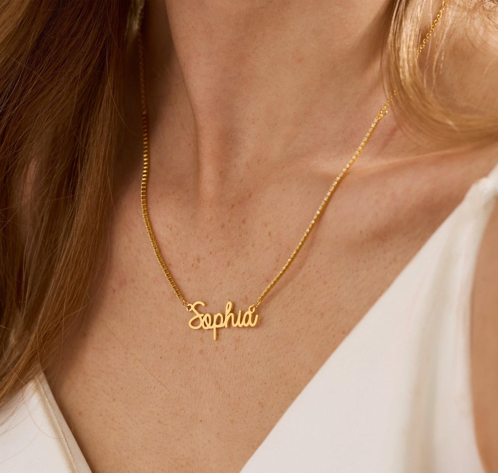 Personalized Diamond Name Necklace Gift