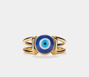 Evil Eye Gold Stacking Ring