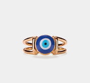 Evil Eye Gold Stacking Ring