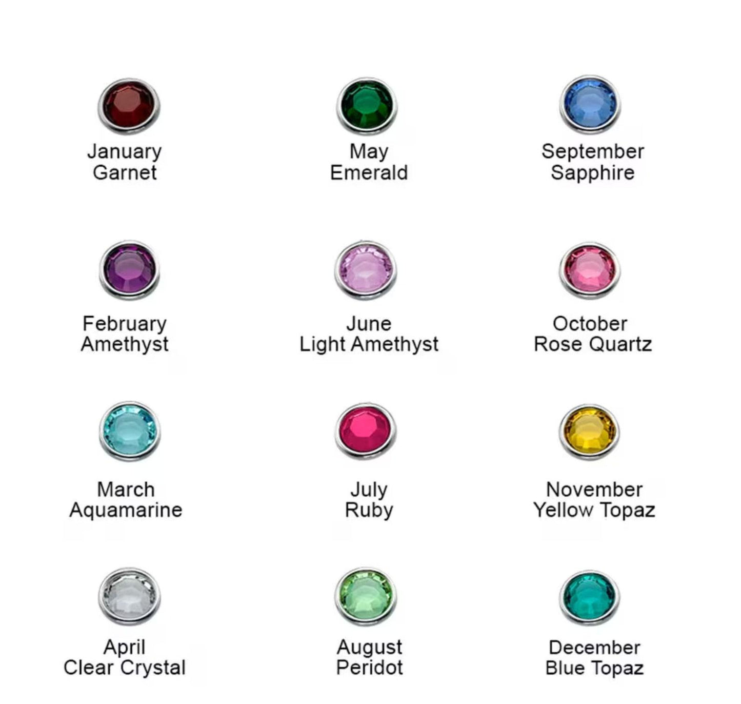 Personalized Birthstone Interlocking Circle Necklace