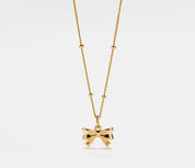 Bow Tie Charm Sterling Silver Necklace