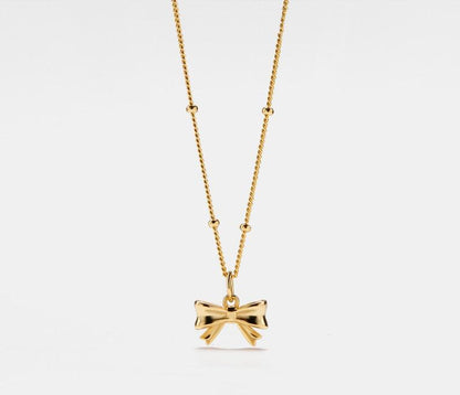 Bow Tie Charm Layering Necklace in Sterling Silver