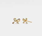 Dainty Gold Bow Tie Stud Earrings