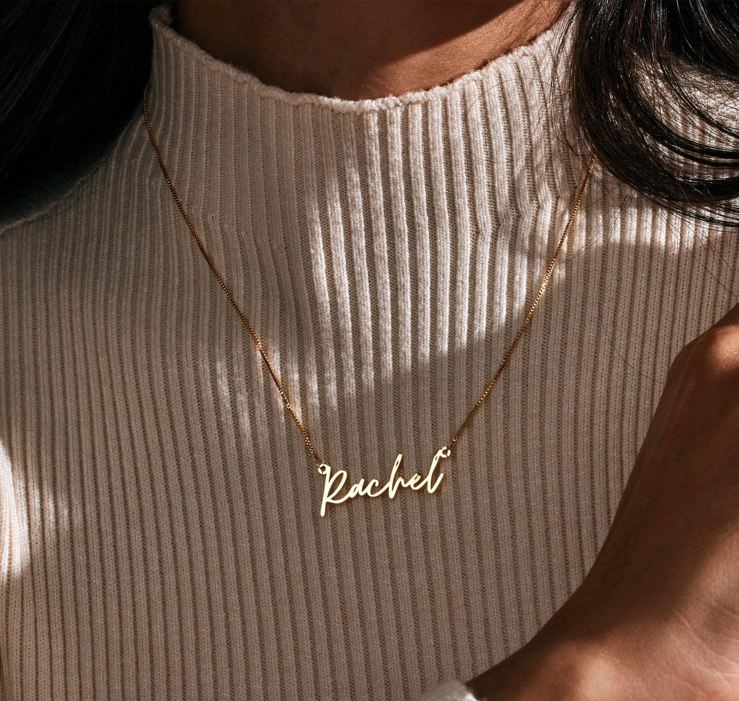 Personalized Dainty Name Necklace with Box Chain