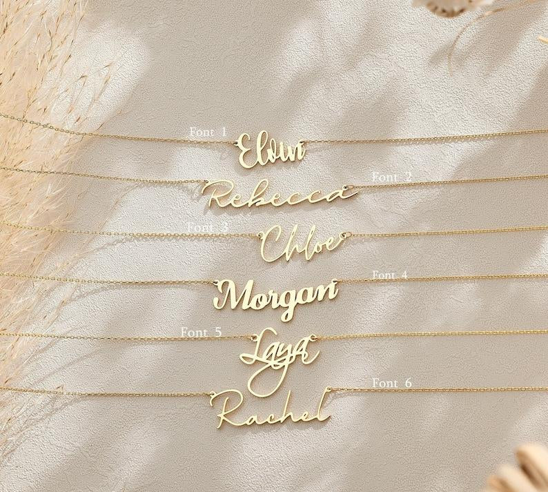 Personalized Dainty Name Necklace for Mom