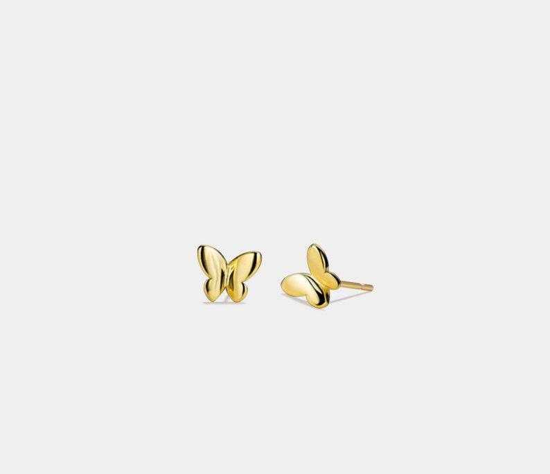 Dainty Gold Butterfly Stud Earrings