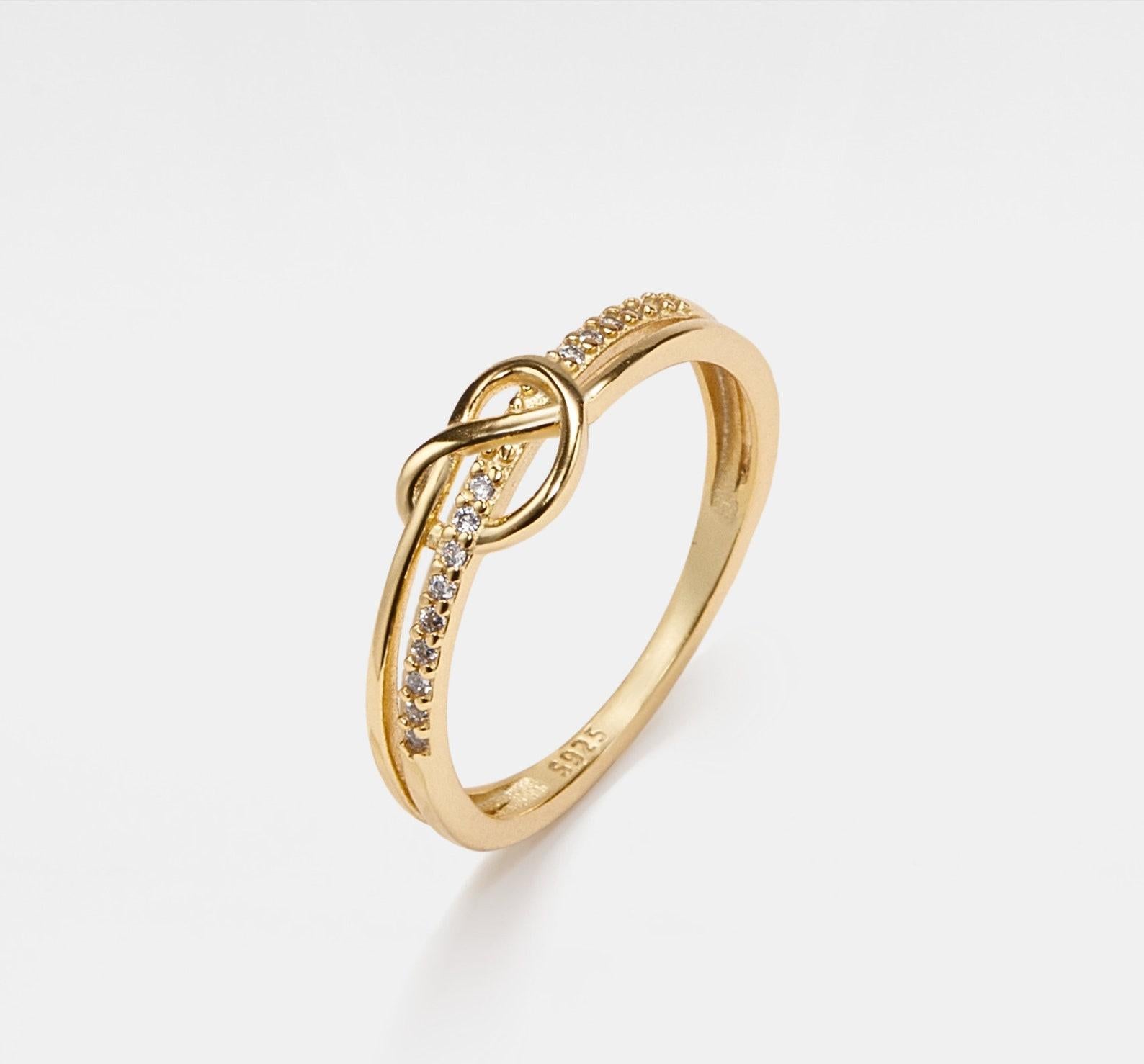 Delicate Gold Knot Band Ring