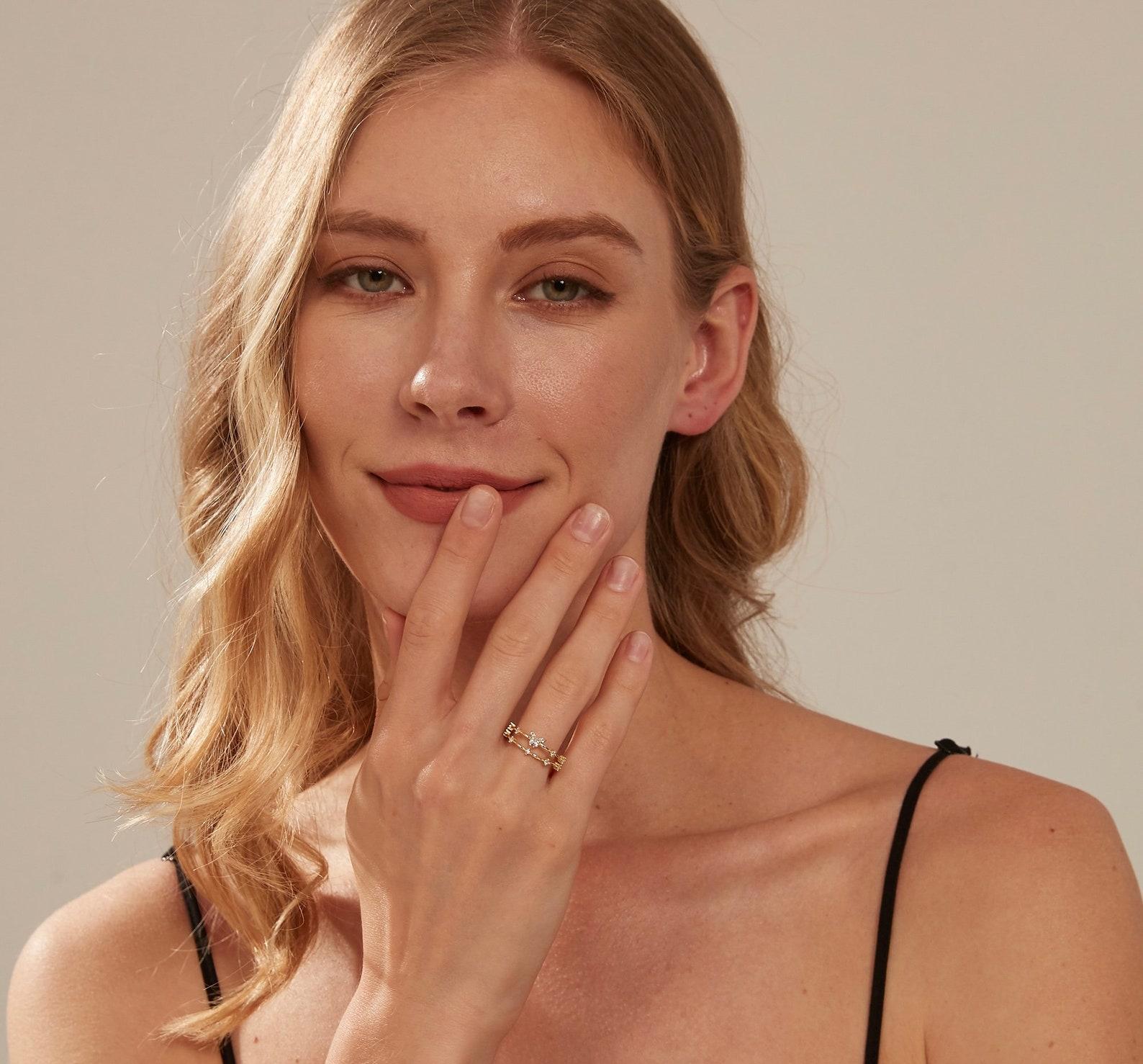 Dainty Butterfly Stacking Ring in Silver