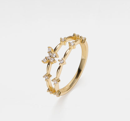 Dainty Butterfly Stacking Ring in Gold and Silver