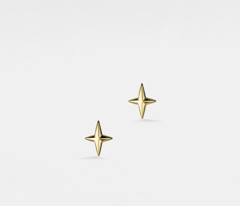 Dainty Gold Star Stud Earrings