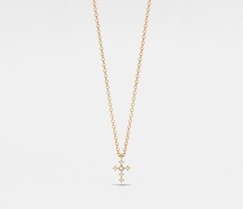 Dainty Gold Cross Layering Necklace