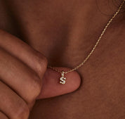 Personalized Gold Diamond Initial Necklace