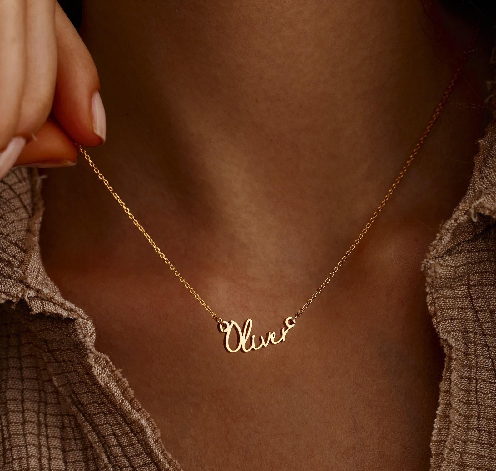 Personalized Gold Name Necklace for Kids