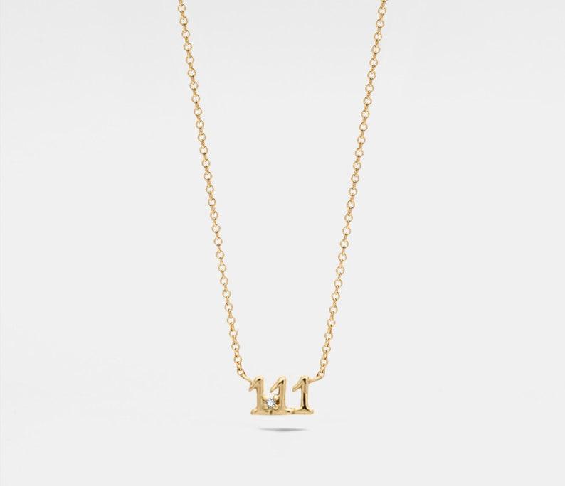 Dainty Gold Angel Number Necklace