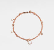 Dainty Gold Moon Star Charm Anklet