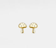 Dainty Gold Mushroom Stud Earrings