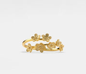 Gold Sakura Flower Bypass Ring