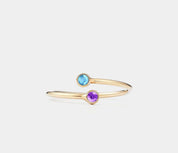 Personalized Gold Birthstone Bypass Ring