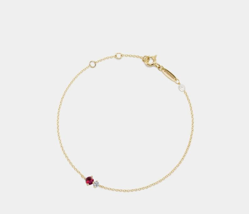 Gold Birthstone Pearl Friendship Bracelet