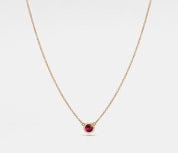 Gold Birthstone Charm Pendant Necklace