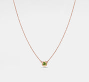 Gold Birthstone Charm Pendant Necklace