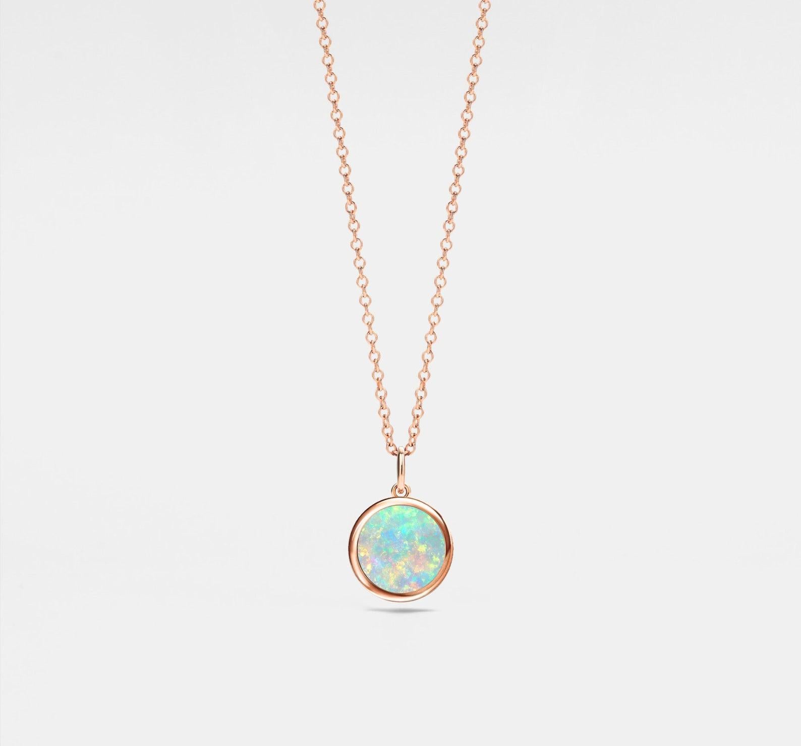 Dainty Opal Picture Locket Necklace