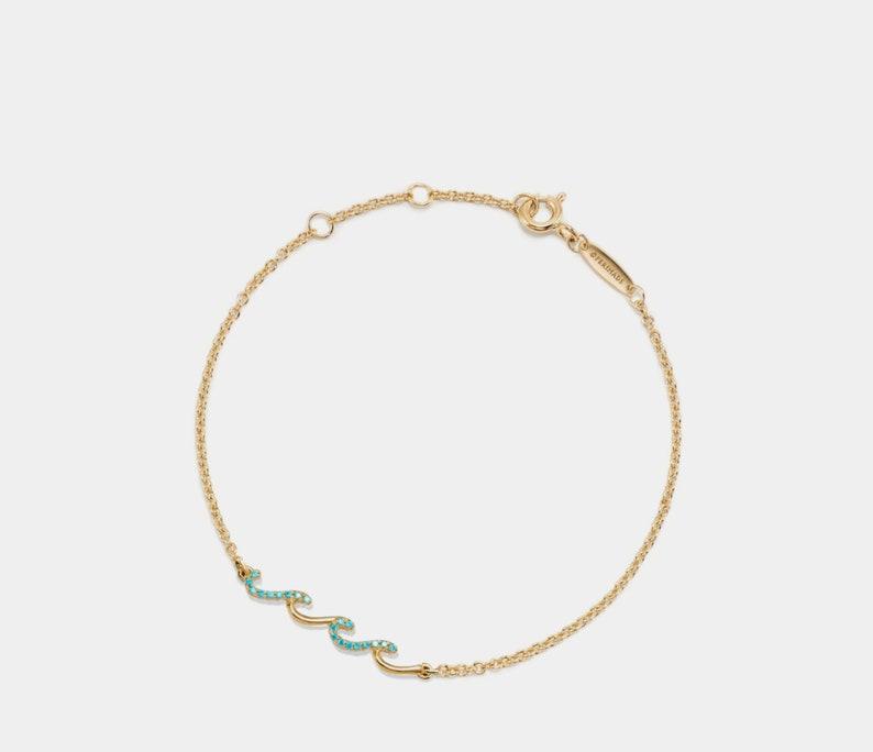 Dainty Gold Wave Charm Anklet