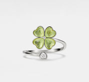 Four Leaf Clover Spinner Ring in Sterling Silver