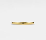 Gold Initial Letter Band Ring for Couples