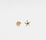 Seashell Starfish Stud Earrings in Gold