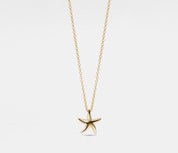 Dainty Starfish Charm Necklace in Sterling Silver