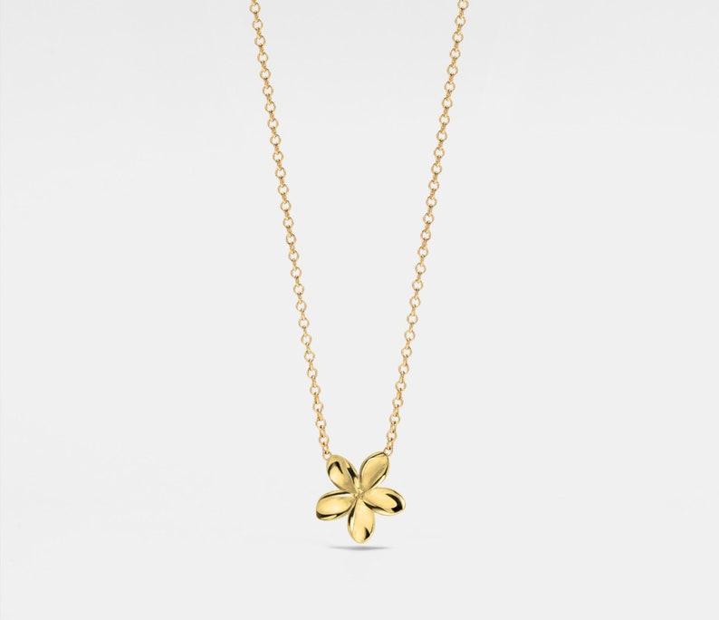 Dainty Flower Charm Gold Necklace