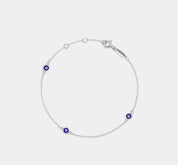 Turkish Evil Eye Charm Bracelet in Sterling Silver