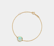 Dainty Gold Opal Personalized Picture Locket Bracelet